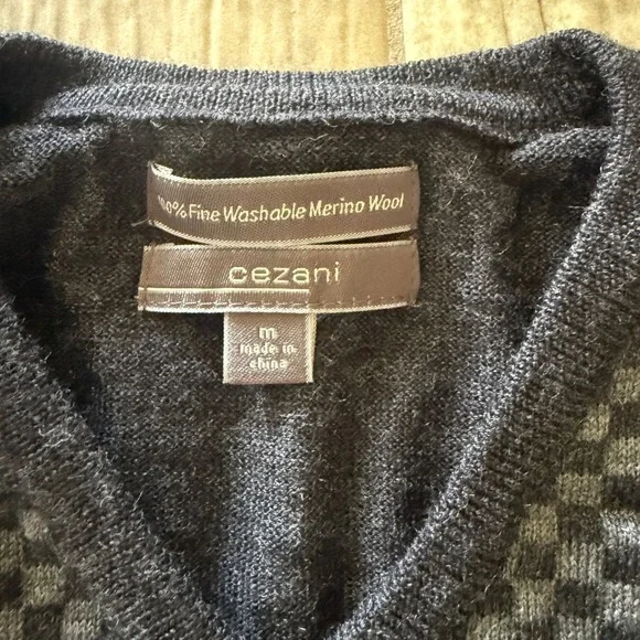 Banana Republic Mens Merino V-Neck Sweater Dark Charcoal Gray Size M RN69016 - Picture 5 of 10